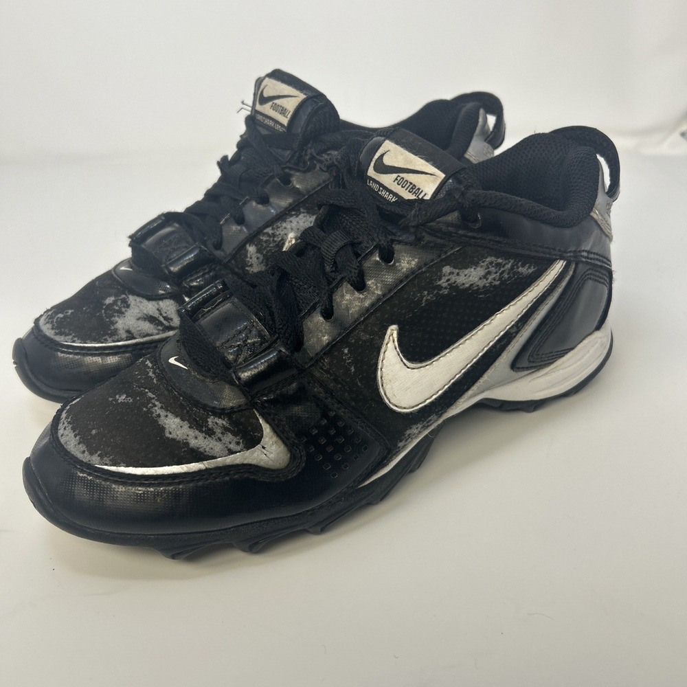 Nike Land Shark Legacy Football Cleats Men's‎ Size 6.5 396231-011 Black White